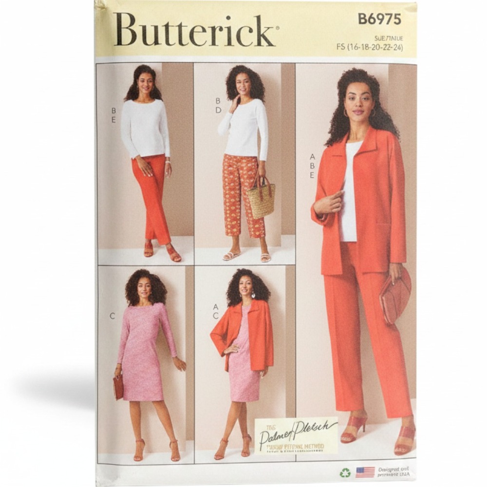 Butterick 6975 Misses Jacket Knit Top Dress Pants Pattern Size 16-24 Uncut B6975